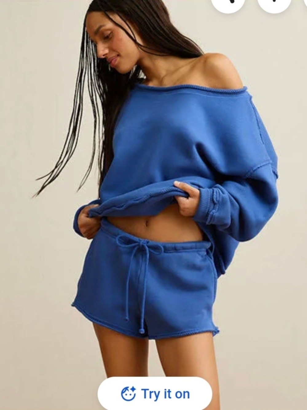 American Eagle Outfitters Blue Drawstring Lounge Shorts